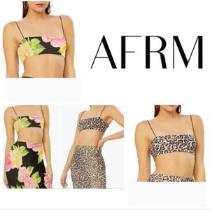 AFRM Penny Reversible Crop Top. Size L